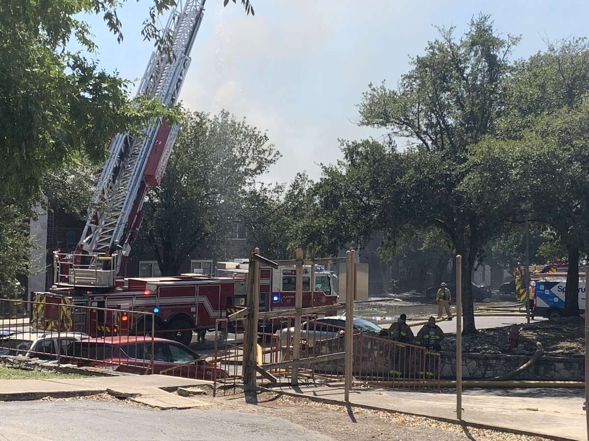 Watch Video shows massive apartment fire Thursday on the Northeast Side