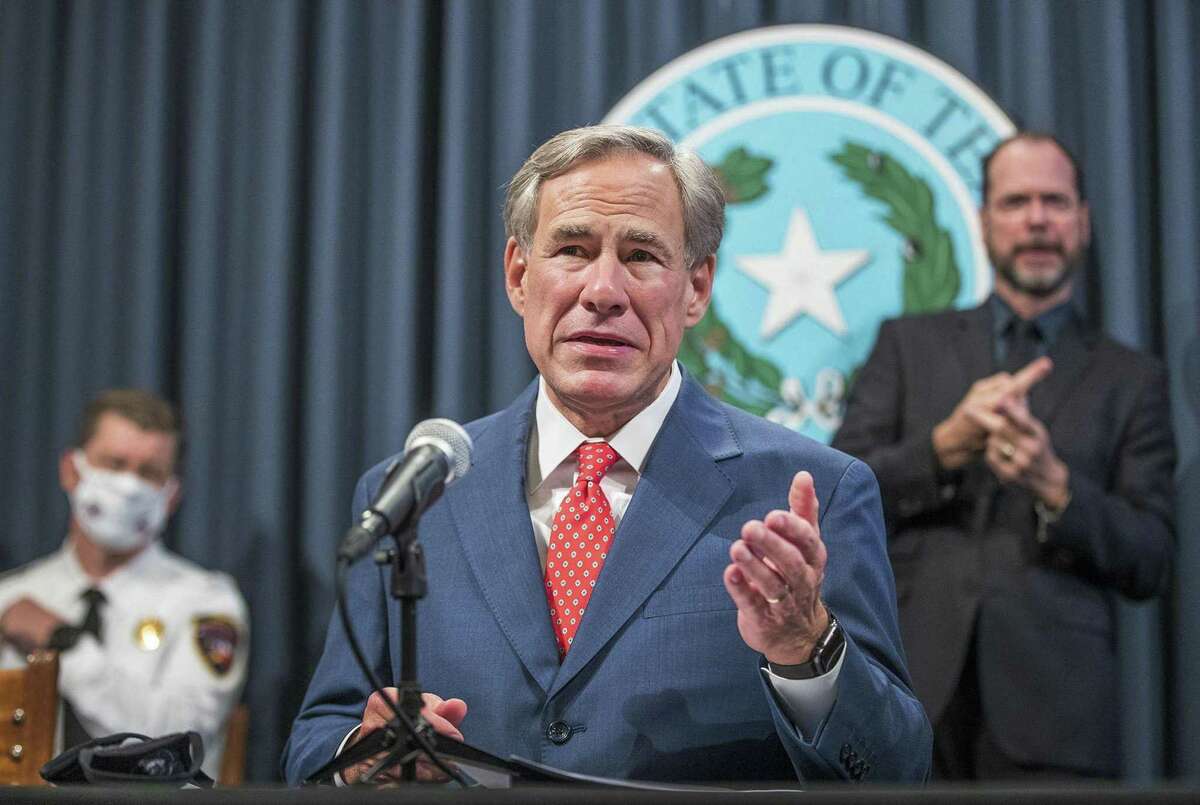 Texas Gov. Greg Abbott on Thursday announcing expanded reopening of many Texas businesses in most of the state. Abbott, however, said bars will remain closed. (Ricardo B. Brazziell/Austin American-Statesman/TNS)