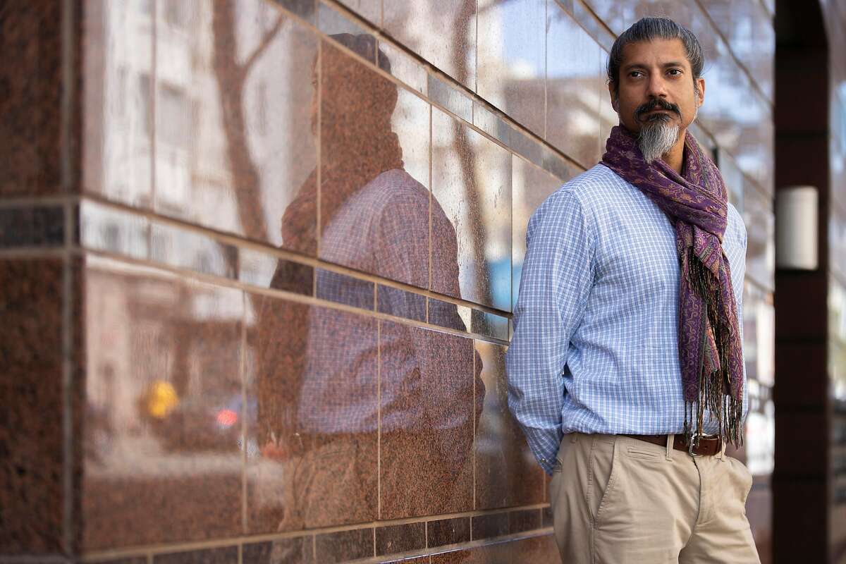Shahid Buttar, House Speaker Nancy Pelosi’s election opponent in November, on April 1 in San Francisco.