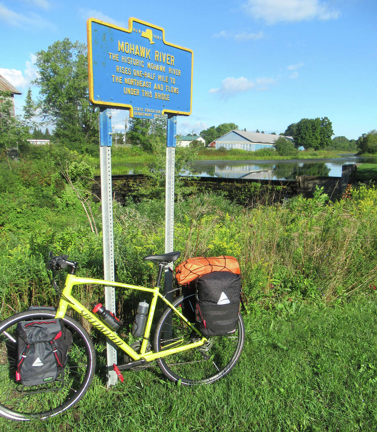 A historical marker desiginating the source of the Mohawk River near West Leydon, N.Y. (Herb Terns / Times Union)