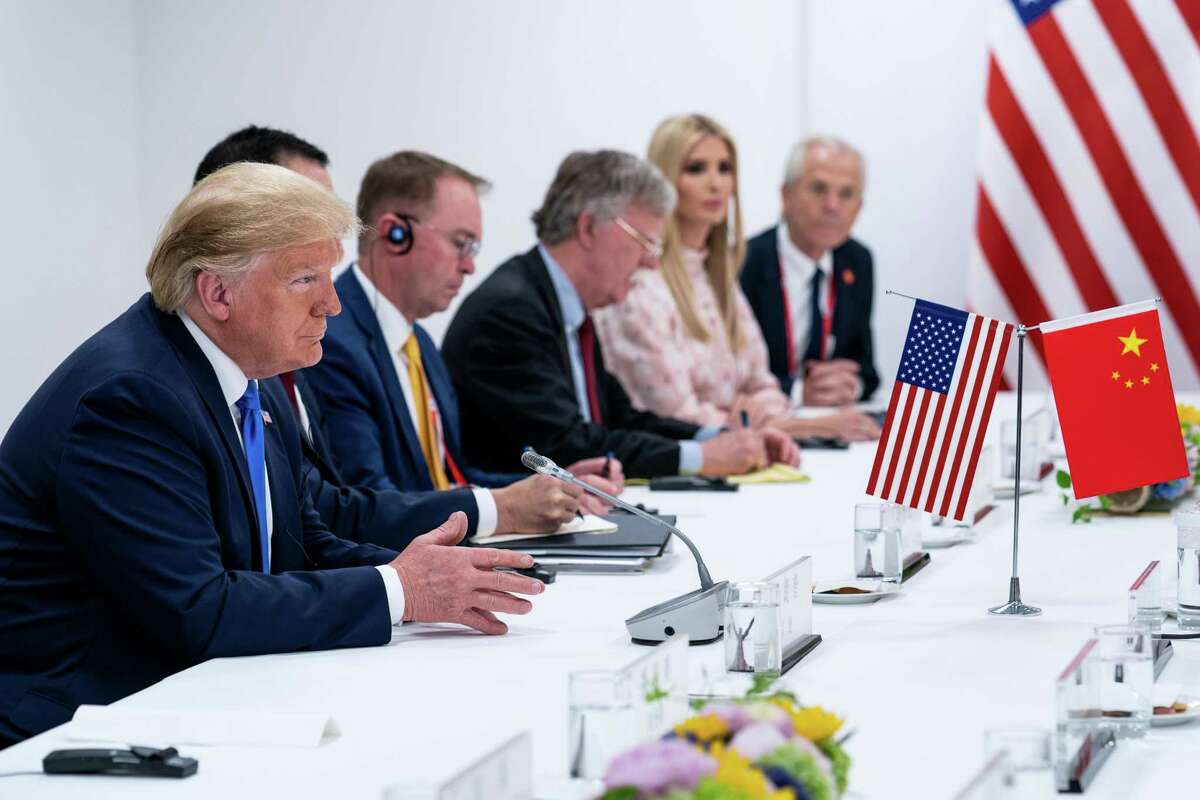 FILE -- President Donald Trump during a meeting of the Group of 20 in Osaka, Japan, June 29, 2019. As a leader, Trump has been more interested in cutting a deal on trade than confronting China on human rights abuses. (Erin Schaff/The New York Times)