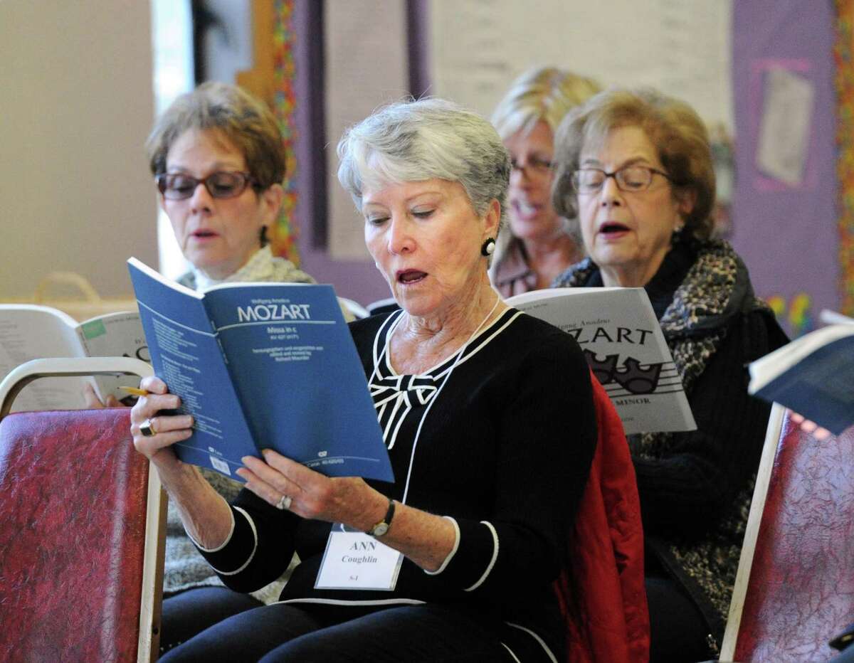 The Greenwich Choral Society rehearses at St. Paul's Episcopal Church in the Riverside section of Greenwich, Conn.
