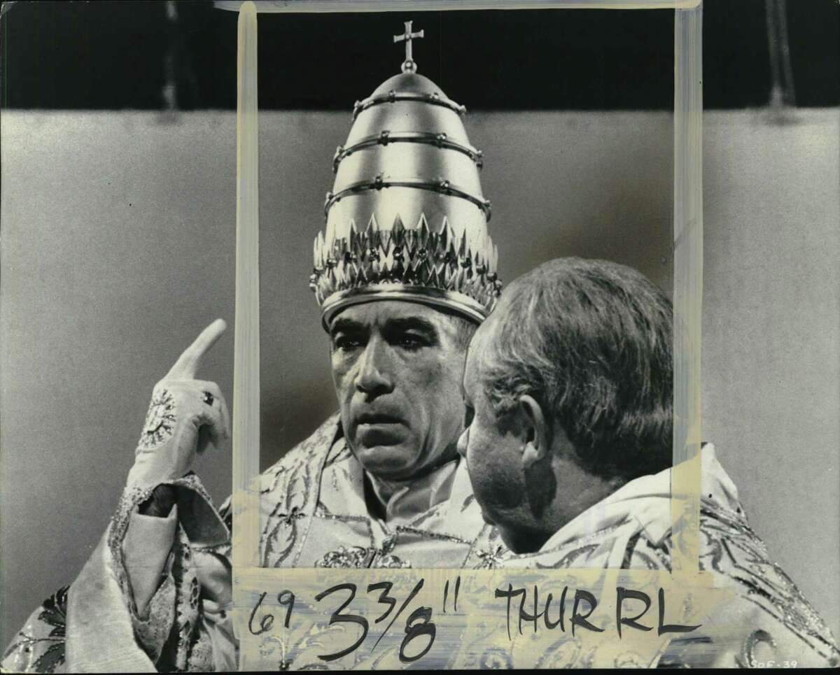 Anthony Quinn stars in “The Shows of the Fisherman,” a 1968 drama about the election of a new pope in a time of global dischord.