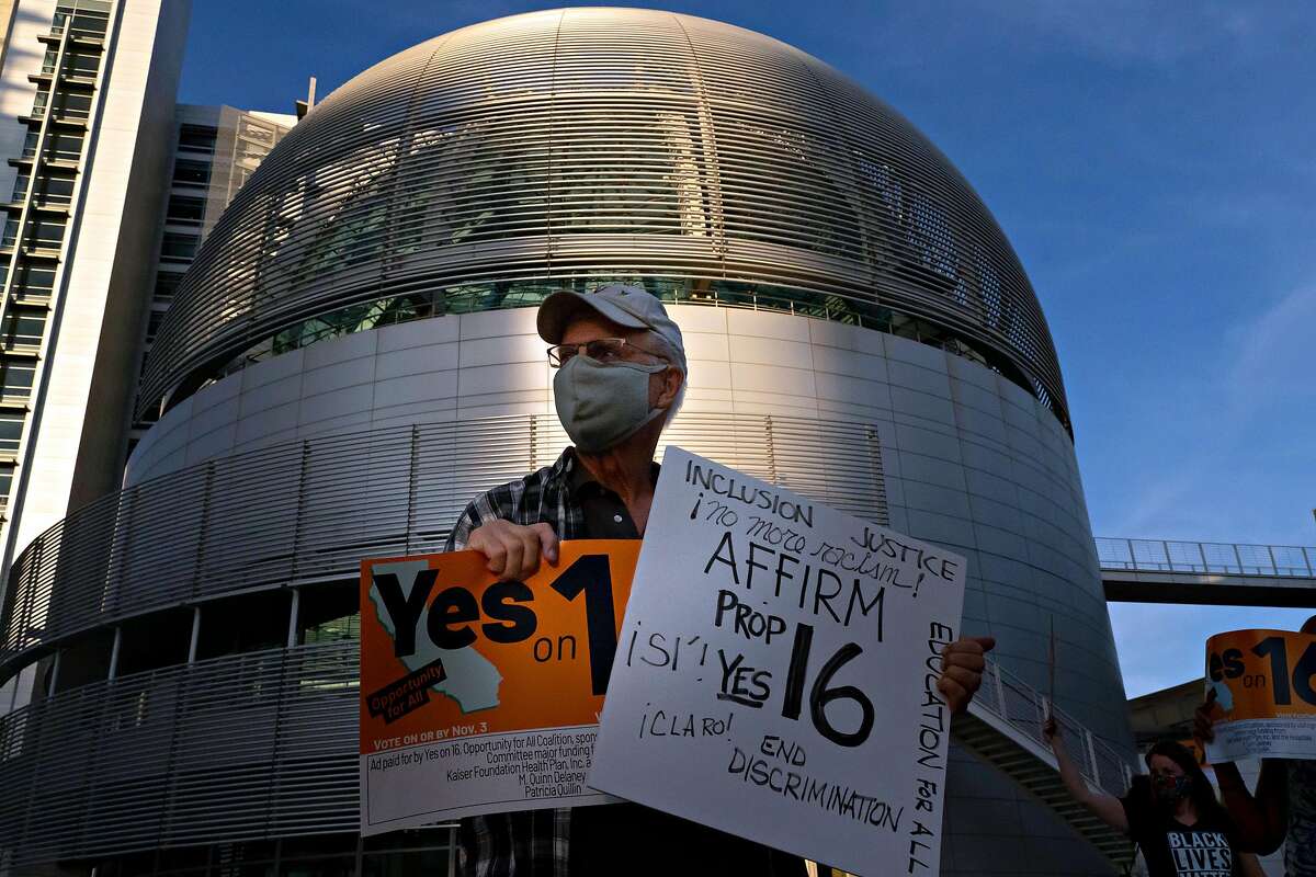 Leif Erickson attends a Sept. 26 rally at San Jose City Hall to support California Proposition 16, which would repeal the state’s ban on affirmative action.