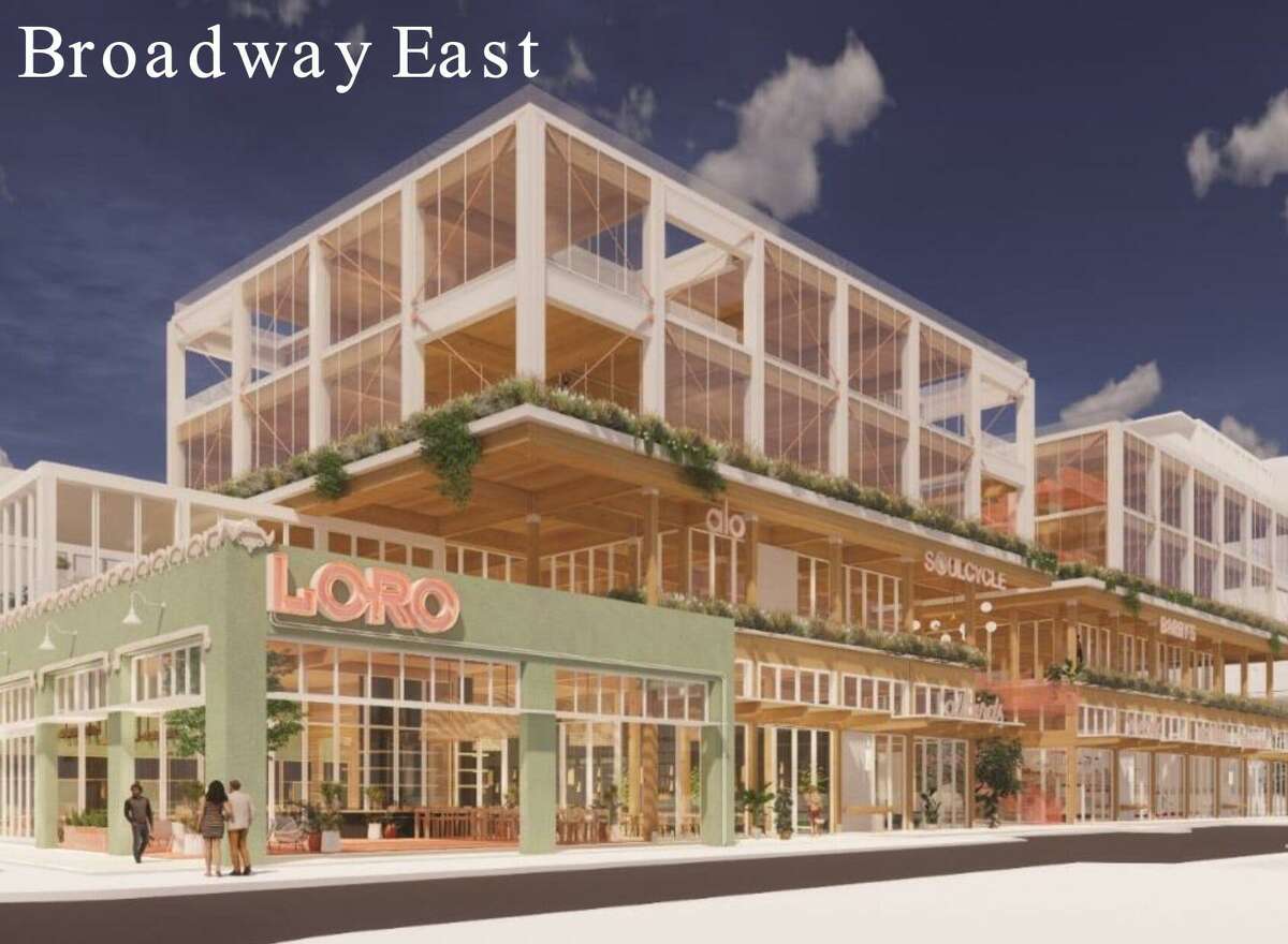 Renderings presented to the Midtown Tax Increment Reinvestment Zone board show elements of Broadway East, a mixed-use development GrayStreet Partners and Midway are teaming up on.