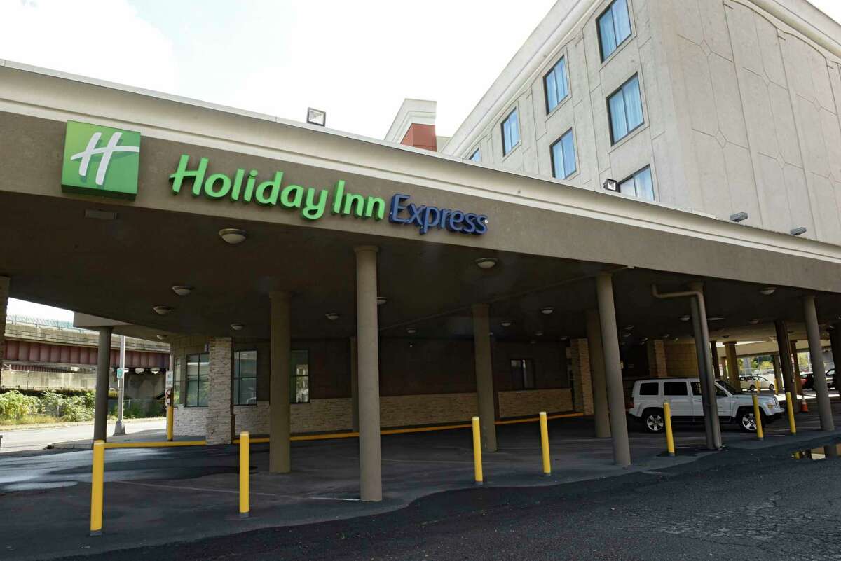 Exterior of the Holiday Inn Express on Broadway on Friday, Oct. 2, 2020 in Albany, N.Y. (Lori Van Buren/Times Union)