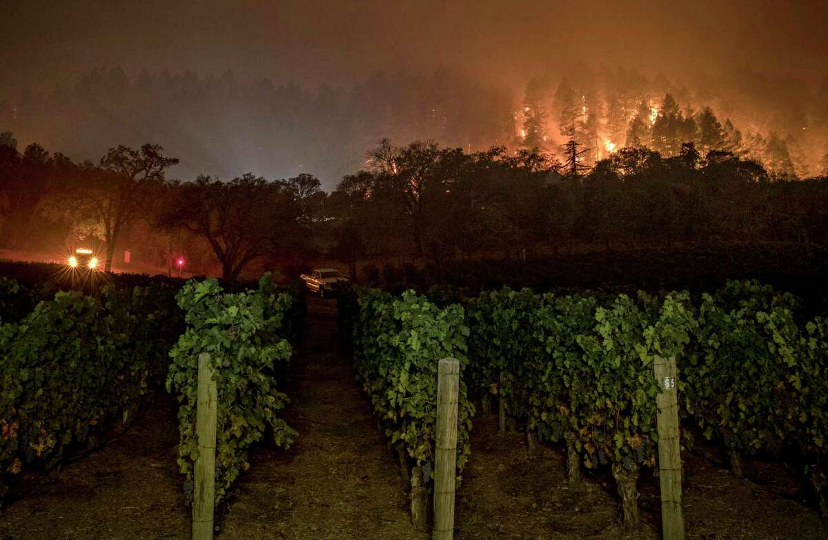 The Glass Fire burns near Vineyard 29 in the northern Napa Valley last week. The monstrous blaze is one of the most destructive the Wine Country has faced.