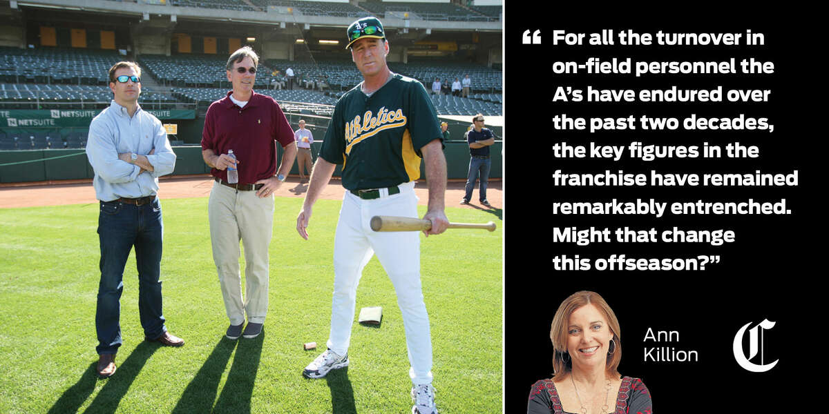 Billy Beane stands for a portrait in the Oakland A's batting cage