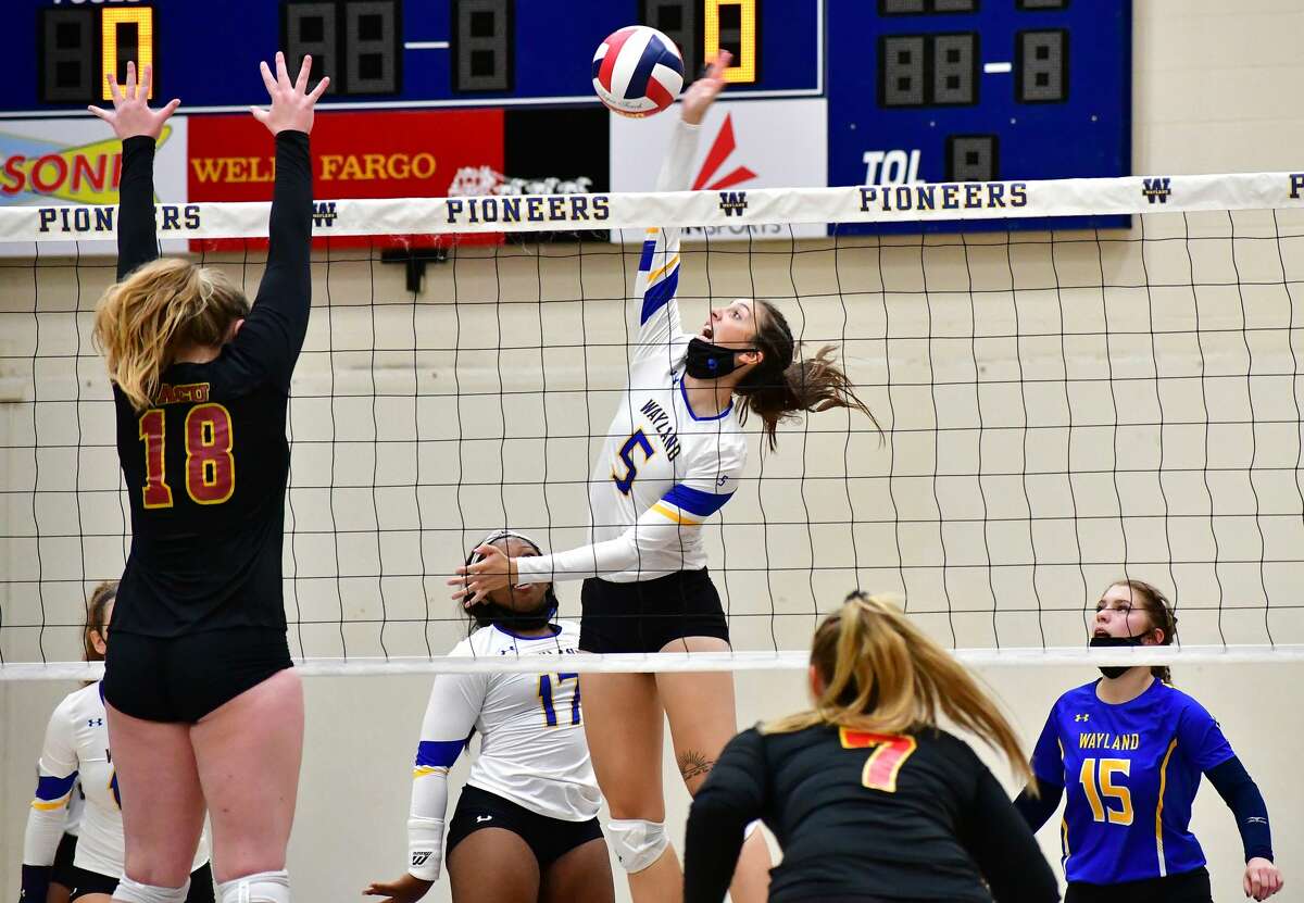 The Wayland Baptist volleyball team fell 3-0 to Arizona Christian in its season opener on Saturday, Oct. 3, 2020 in the Hutcherson Center.