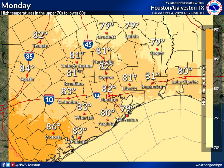 Gulf storms could spoil Houston's run of perfect weather with low