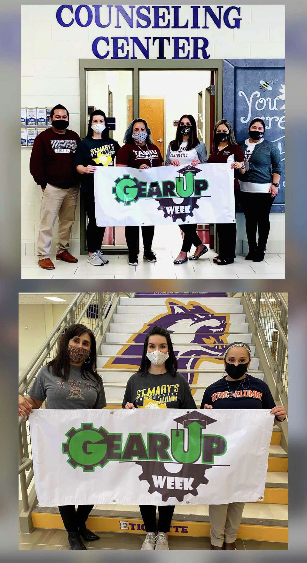 A Gear Up Awareness Week was held recently where students and staff wore apparel from colleges.