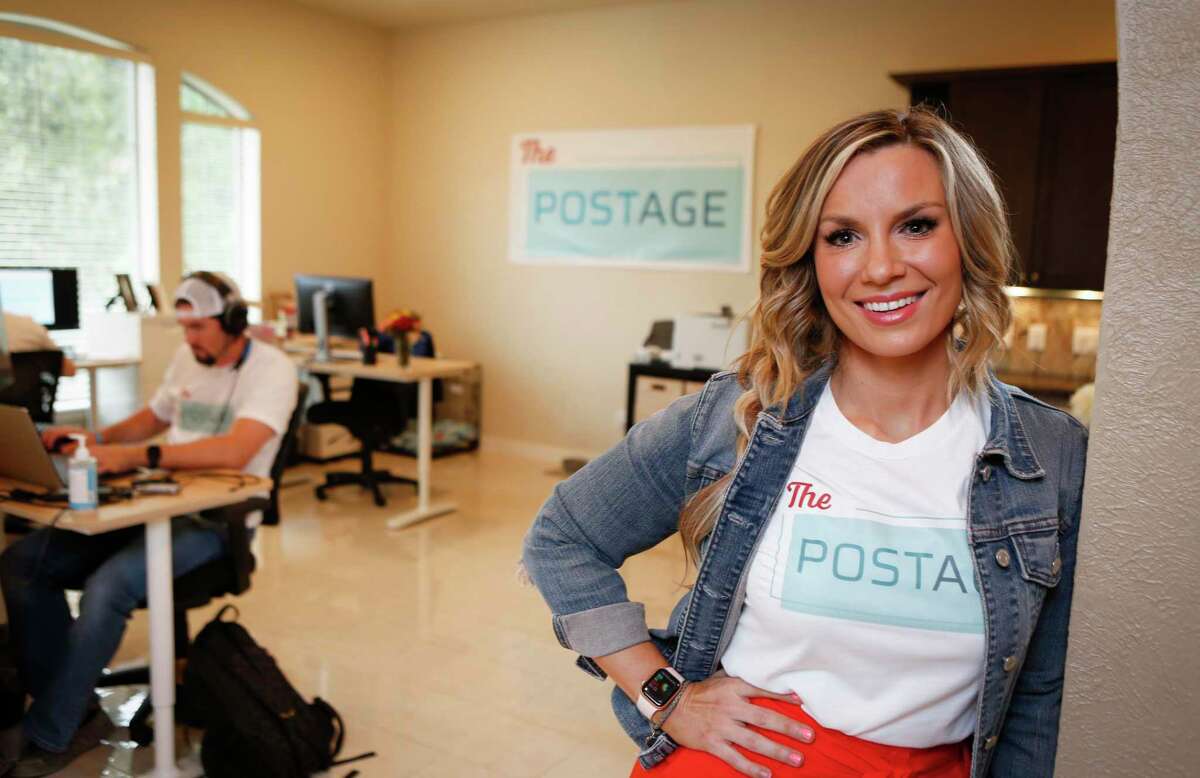 Emily Cisek, co-founder and CEO of The Postage, a Houston startup that helps manage the affairs of those approaching the end of their lives via a website Monday, Sept. 28, 2020, in Houston.