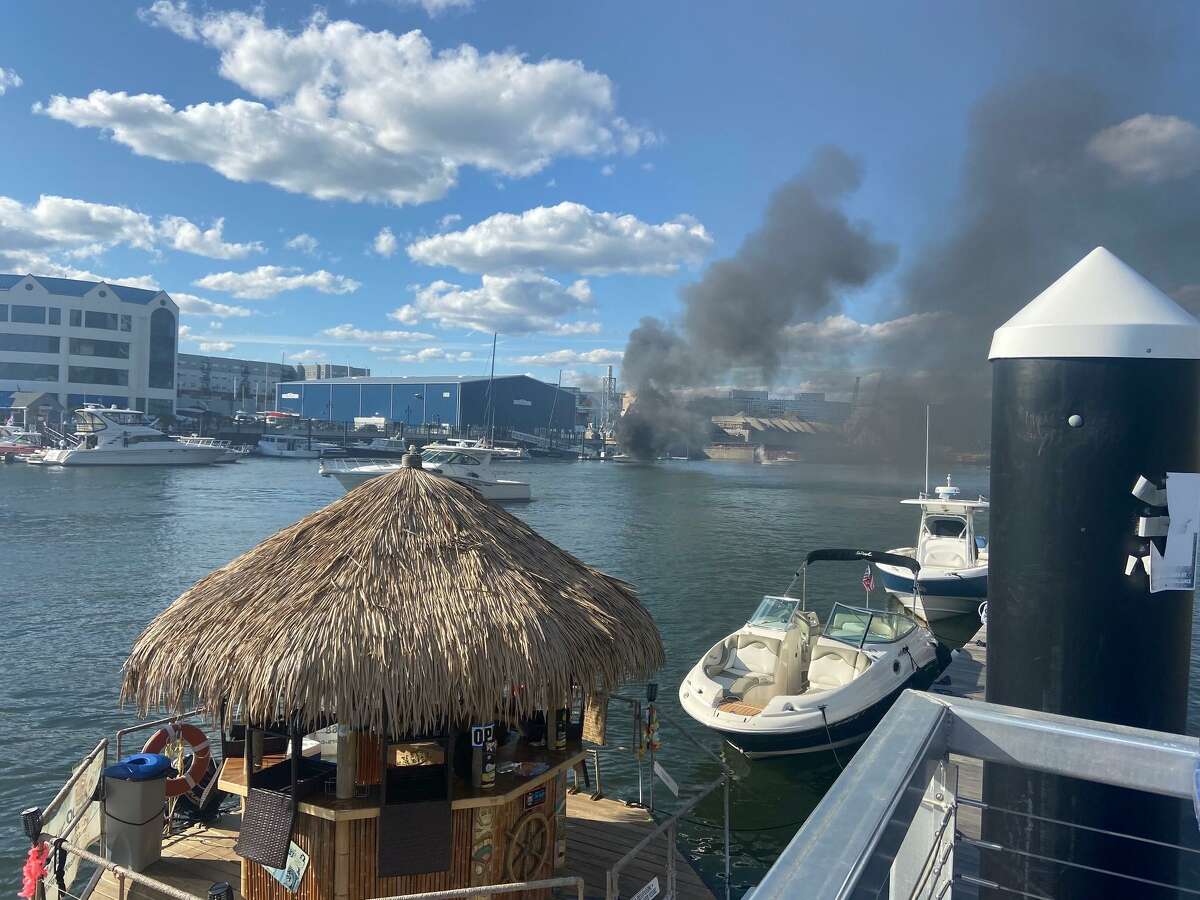 Gasoline fumes in engine compartment cause Stamford Harbor fire