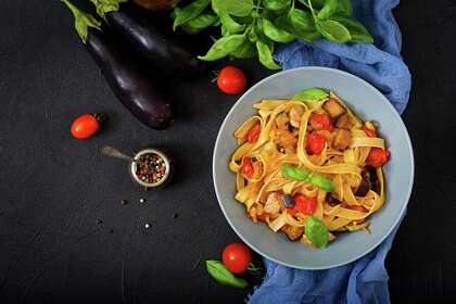Pastene Fettuccine alla Melanzane (recipe in column): A variation of eggplant Parmesan.
