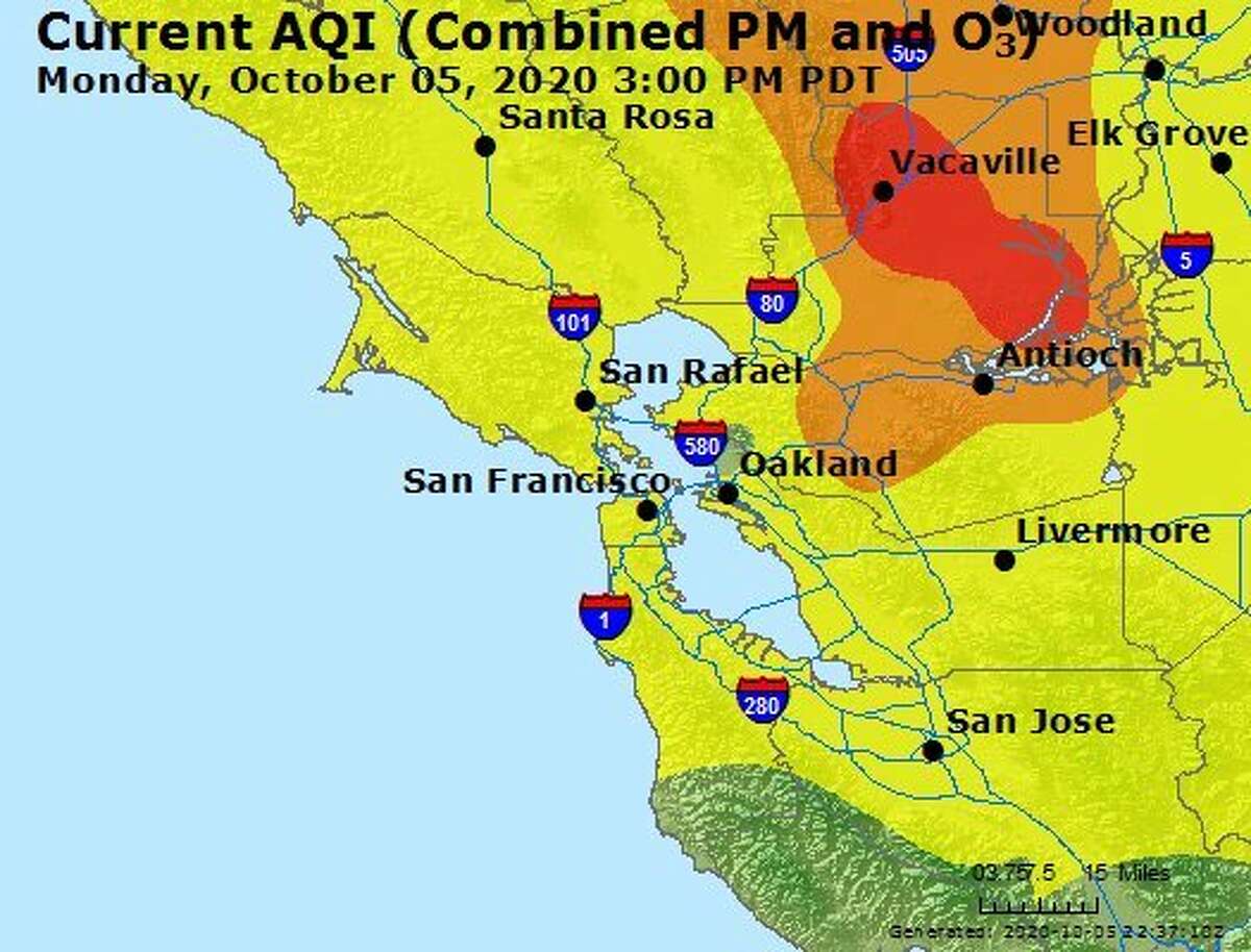Air quality worsens in parts of Bay Area as wind spreads Glass Fire smoke