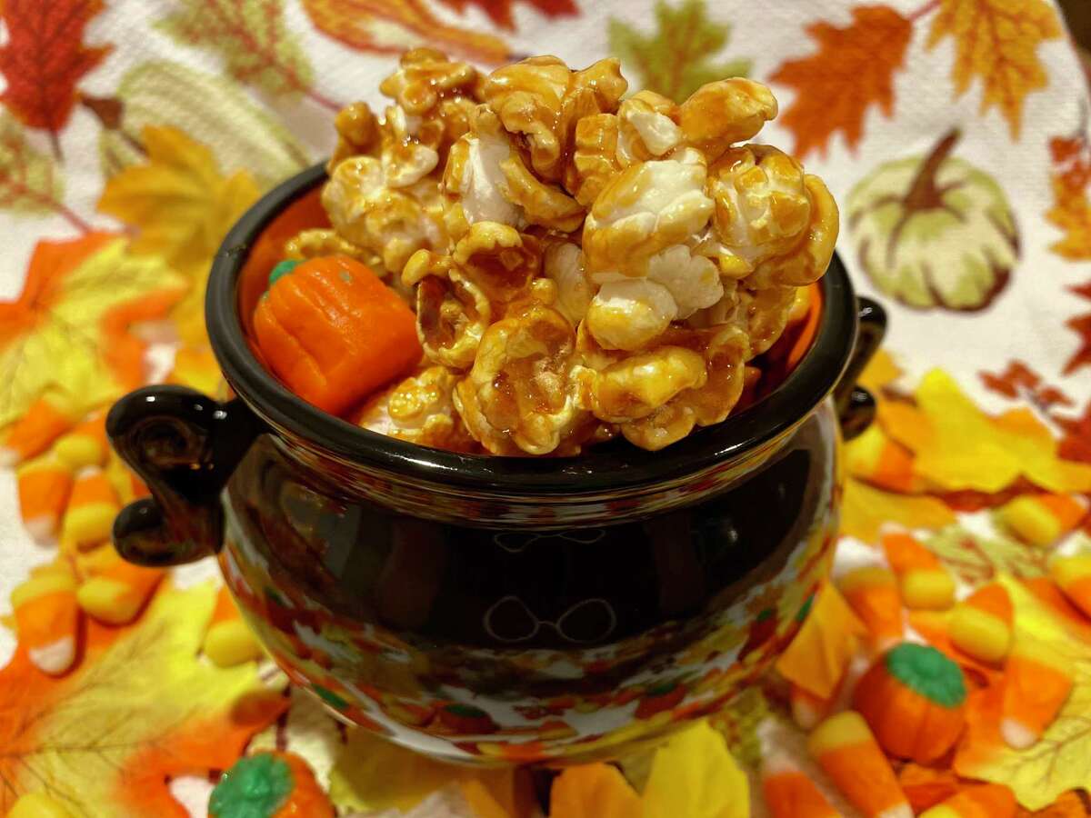 Caramel popcorn balls add a sweetness to October.