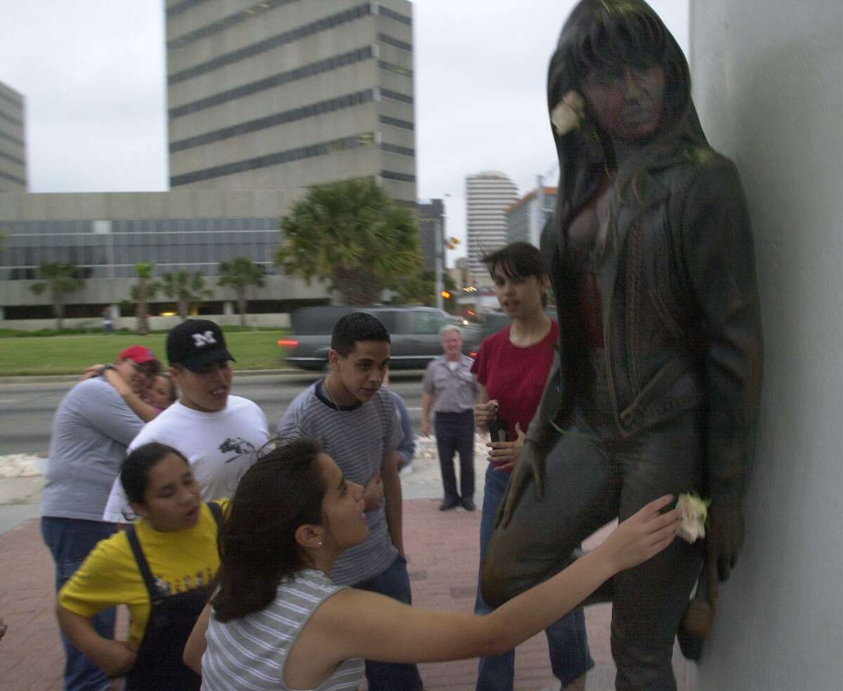The late Selena Quintanilla, whose music includes Tejano and U.S. contemporary hits, is immortalized in bronze at her hometown of Corpus Christi.