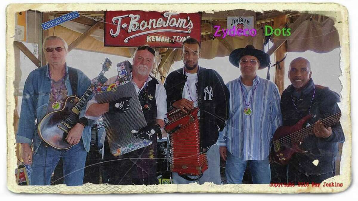 The Zydeco Dots kick off the Cajun Stage at the Conroe Cajun Catfish Festival on Saturday at 12:30 p.m. Pictured from left are Tom Potter, Mike Vee, Malcolm Rossyion, Joe Rossyion and Thurman Hurst.