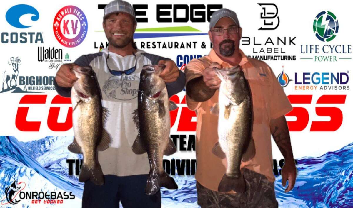 Cody Hall and Garrett Pierce came in second place in the CONROEBASS Tuesday Night tournament with a stringer weight of 12.42 pounds.