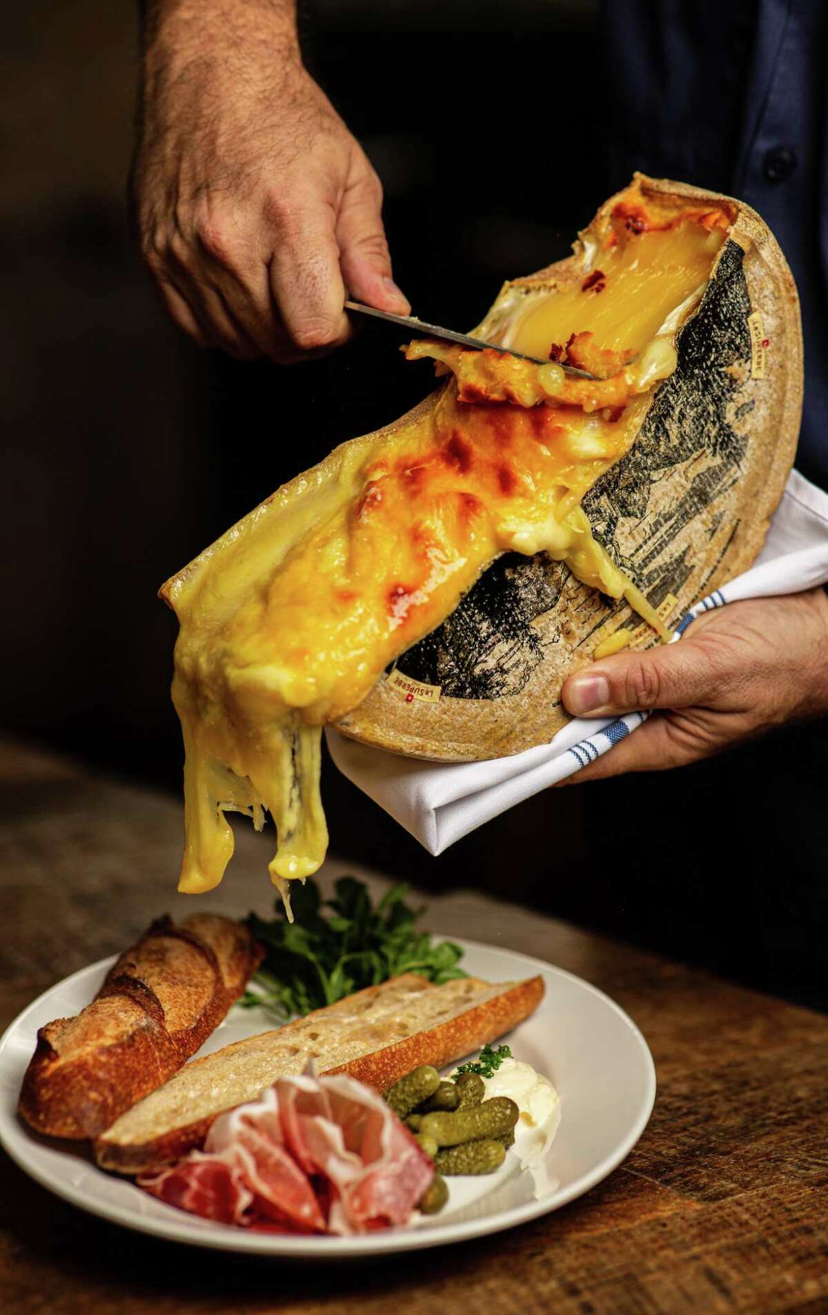 Raclette cheese as served at Brasserie Mon Chou Chou