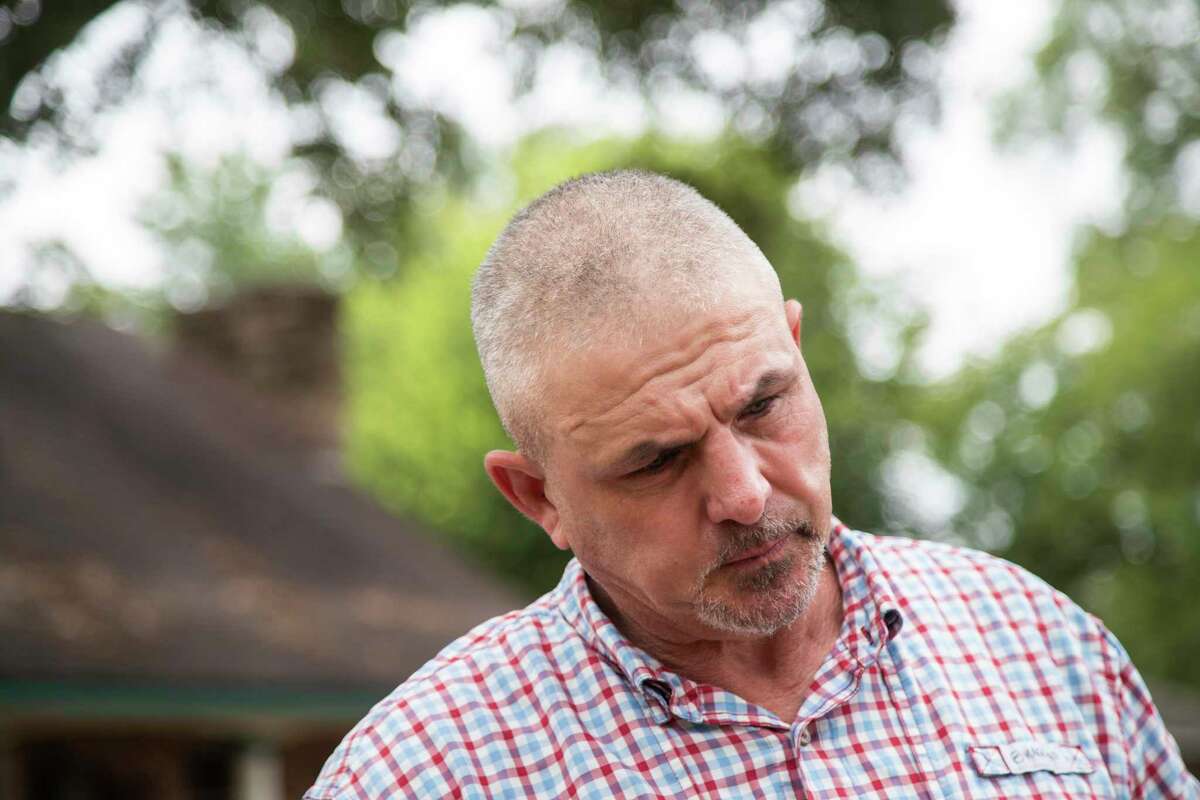 Michael Rhodd takes a pause from talking about his daughter Sierra Rhodd Monday, Sept. 14, 2020 in front of his home where she was killed by shooters who fired at the house late Sunday night.