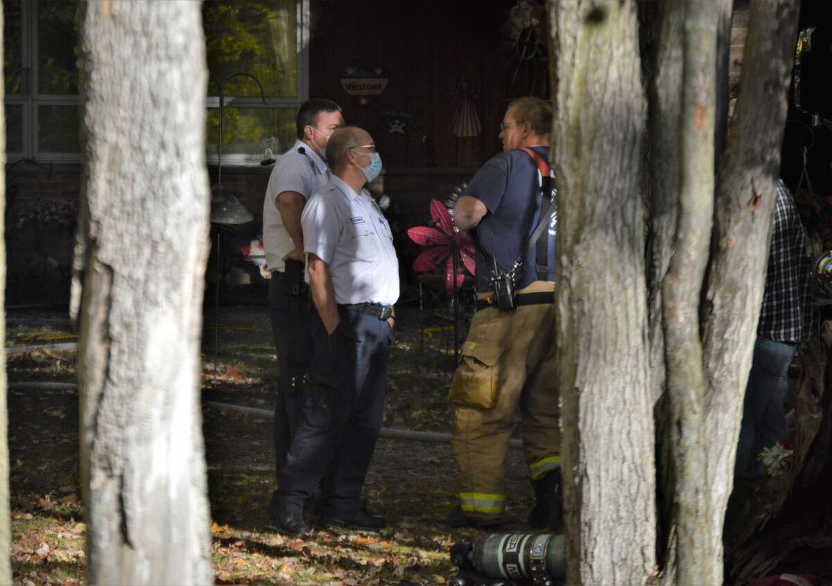 A structure fire was reported on South Meridian Road by Midland County Central Dispatch on Thursday afternoon, Oct. 8, 2020. (Ashley Schafer/ashley.schafer@hearstnp.com)