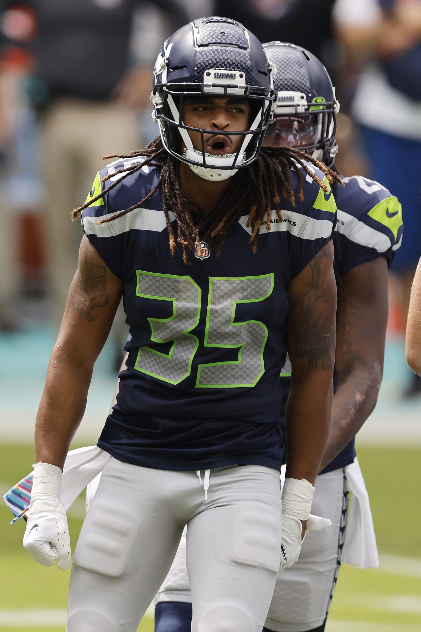 Seattle Seahawks safety Ryan Neal (26) during an NFL football game against  the Denver Broncos, Monday, Sept. 12, 2022, in Seattle, WA. The Seahawks  defeated the Bears 17-16. (AP Photo/Ben VanHouten Stock Photo - Alamy