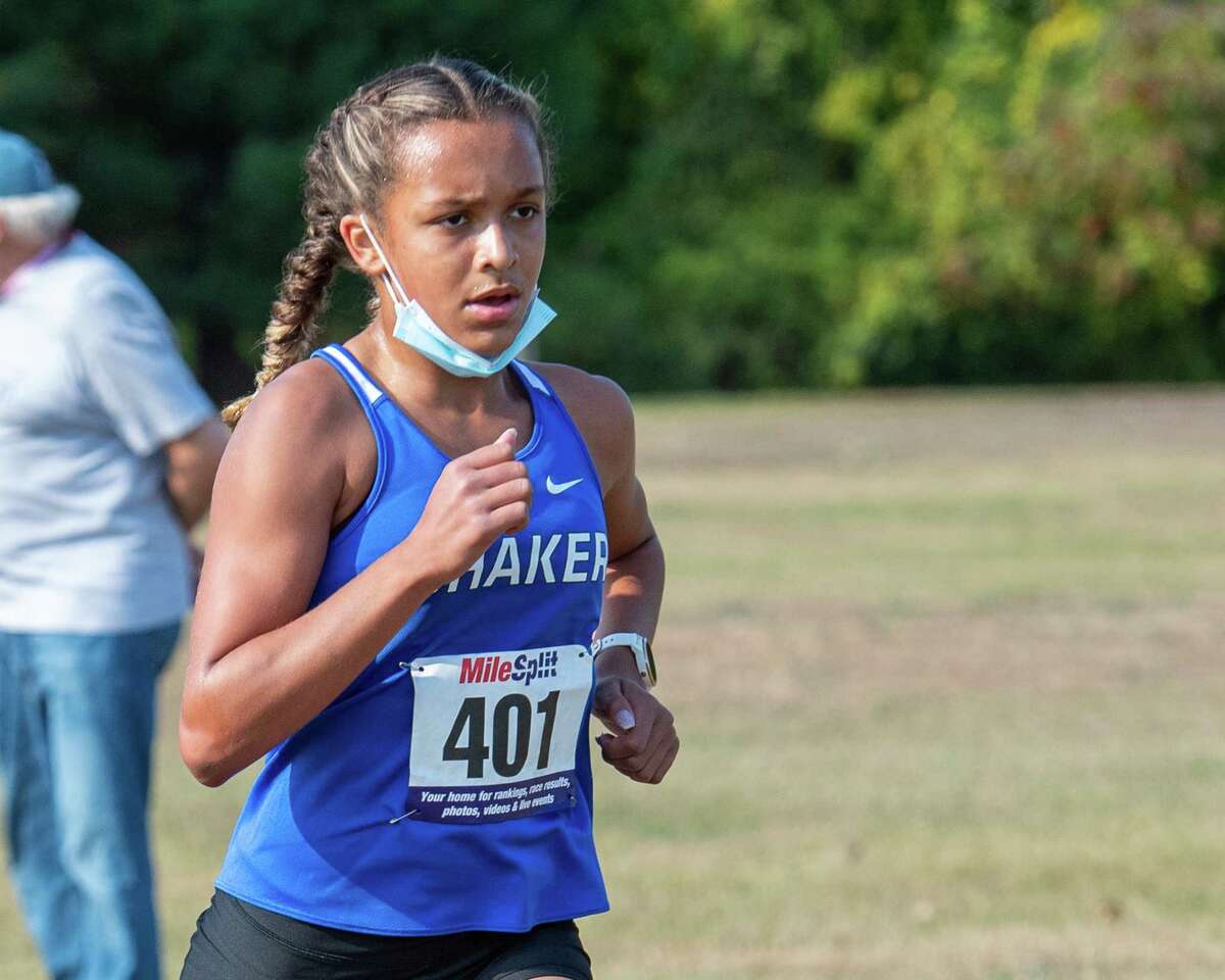 Shaker girls varsity cross country runner Leonni Griffin during a race against Burnt Hills Ballston Lake at the Crossings in Colonie, NY, on Saturday, Oct. 10, 2020 (Jim Franco, special to the Times Union.)