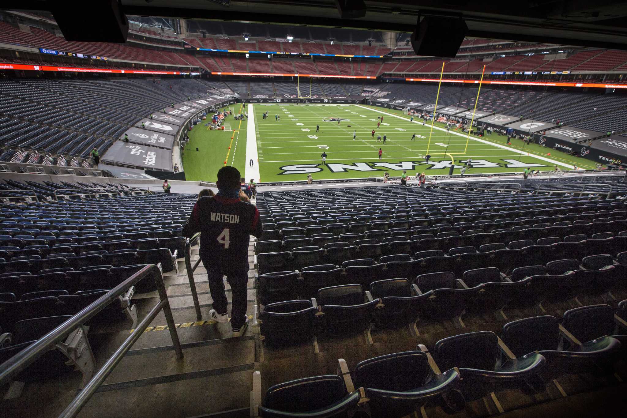 NRG Stadium is seen in a general inside stadium view from midfield