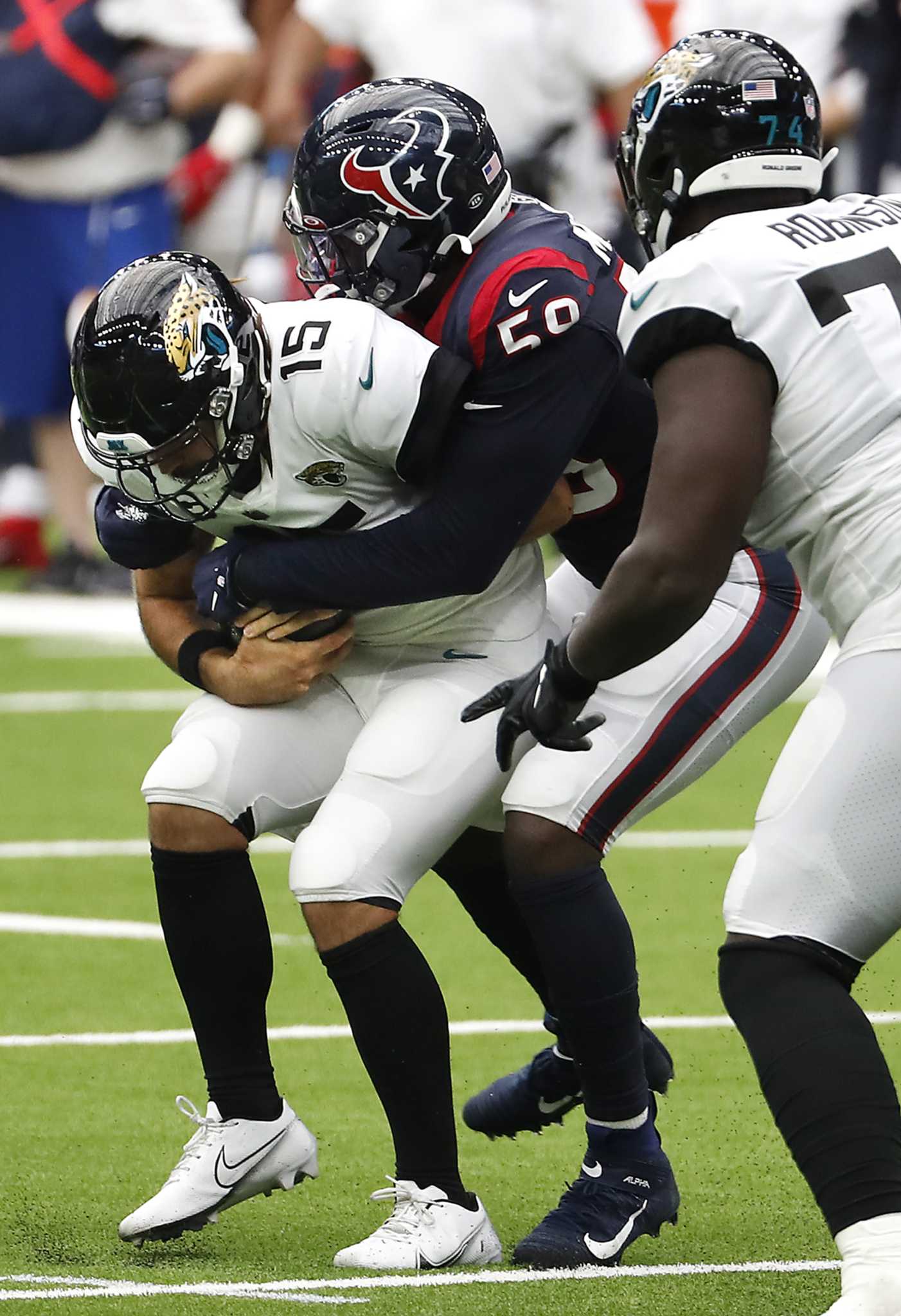 Watson tosses 3 TDs as Texans get 1st win, 30-14 over Jags