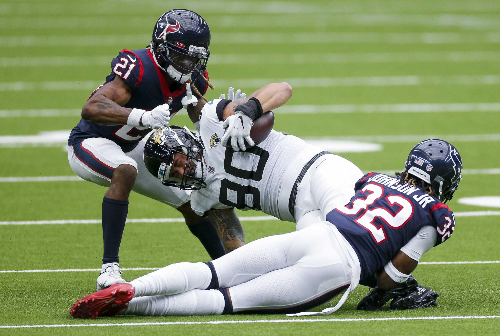 Texans' Jordan Akins dealing with high-ankle sprain