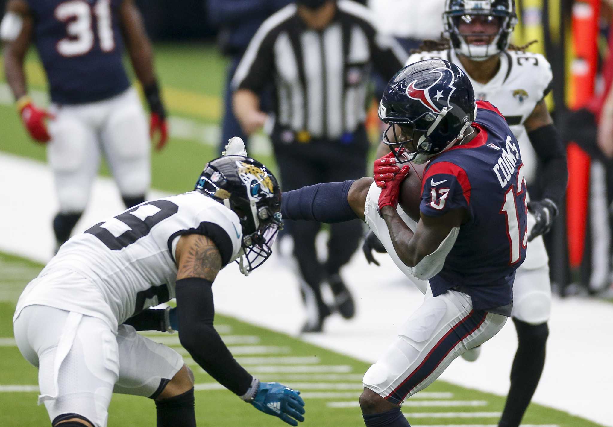 Seattle Seahawks safety Josh Jones (13) looks on during an NFL football  game against the Las