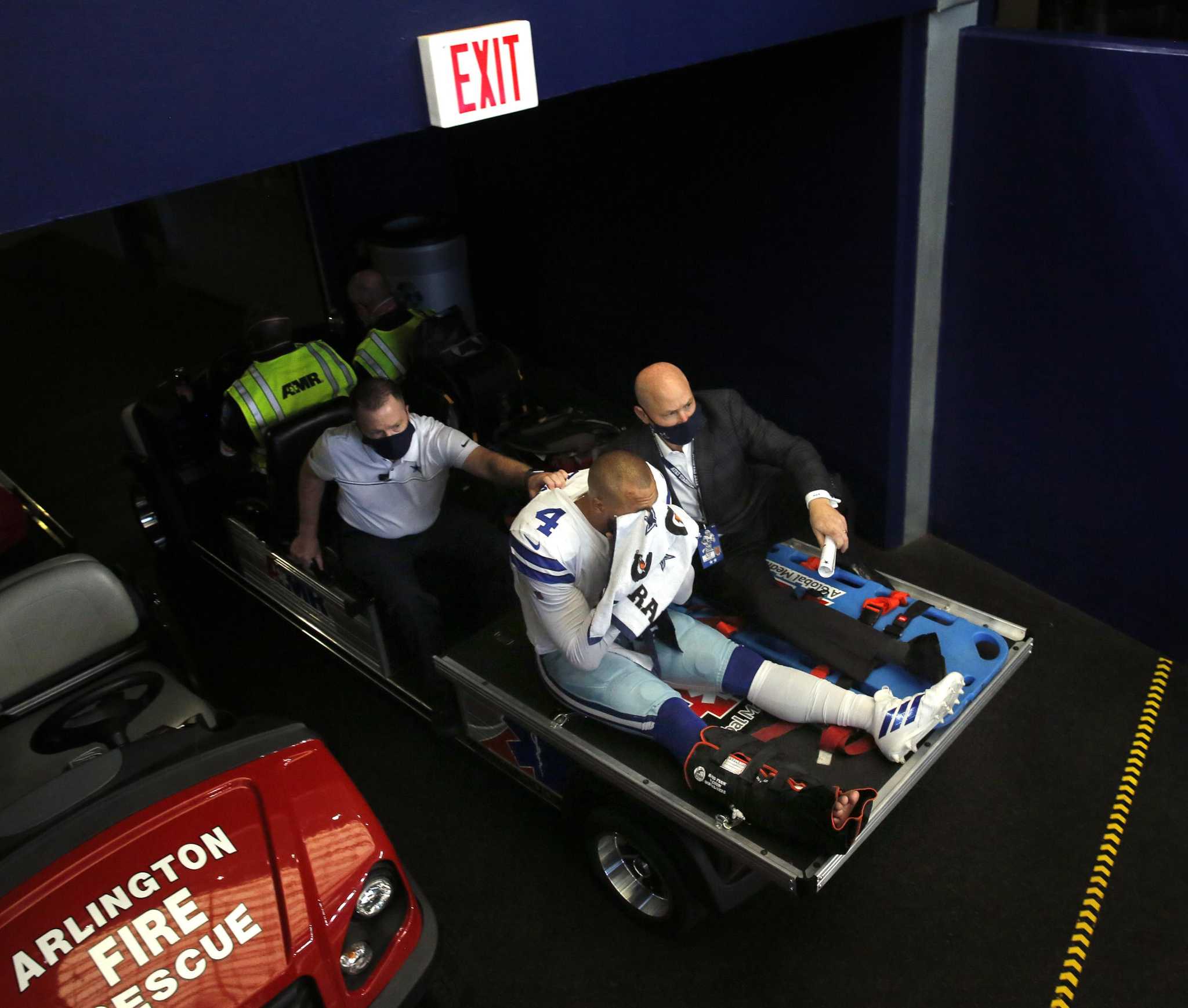 Dallas Cowboys QB Dak Prescott Carted Off The Field With Gruesome