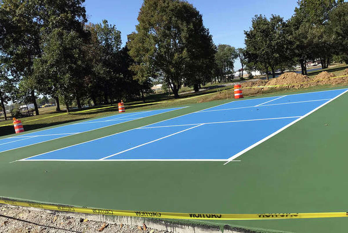 These two new pickleball courts are at the south end of Drost Park in Maryville and should open in November.