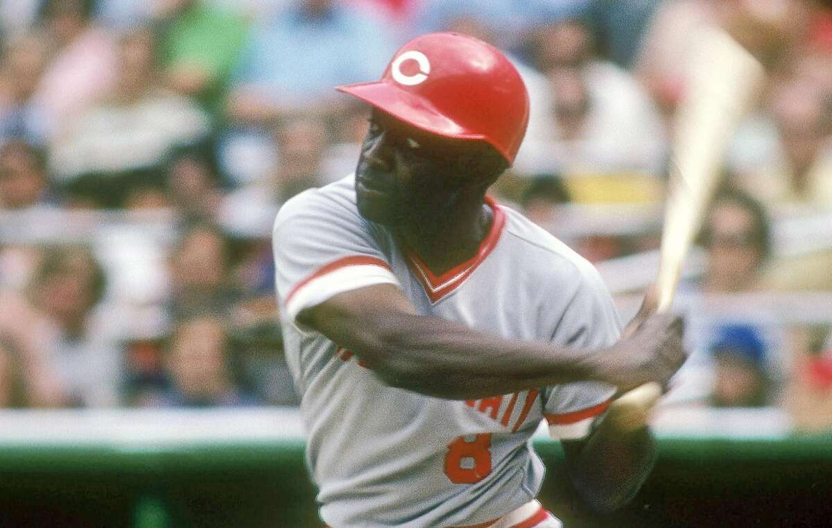 Second baseman Joe Morgan #8 of the Cincinnati Reds starts to swing at a pitch circa mid 1970's during a Major League Baseball game. Morgan played for the Reds from 1972-79.