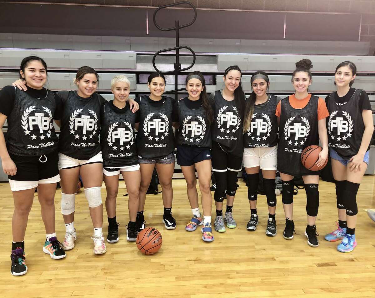 From left to right: Sophie Villalobos, Evelyn Quiroz, Dezerae De La Garza, Kayla Herrera, Angie Lopez, Rebecca Hernandez, Mia Salinas, Isabella Lopez and Bridgette Tello all competed at a showcase in Round Rock this past weekend.
