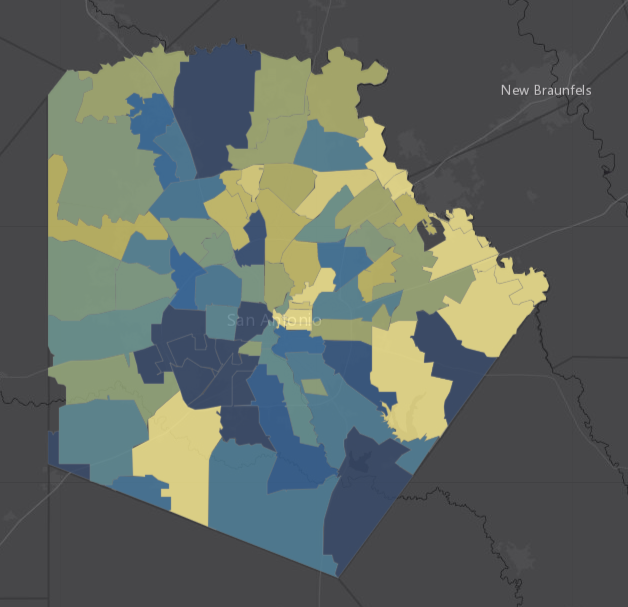 Rank The 20 San Antonio ZIP codes with the highest number of active