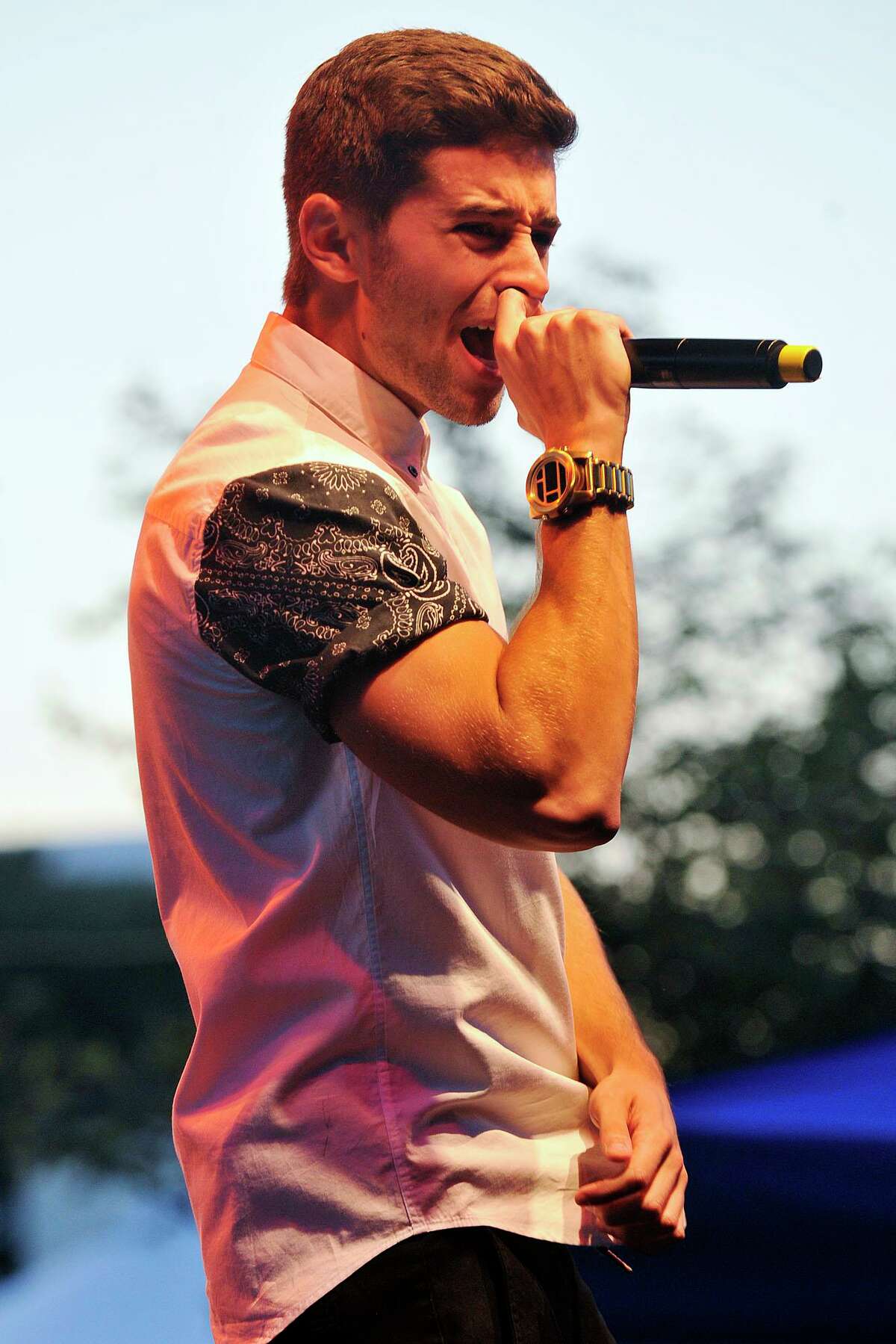Jake Miller performs during Alive@Five at Columbus Park in Stamford, Conn., on Thursday, Aug. 7, 2014.