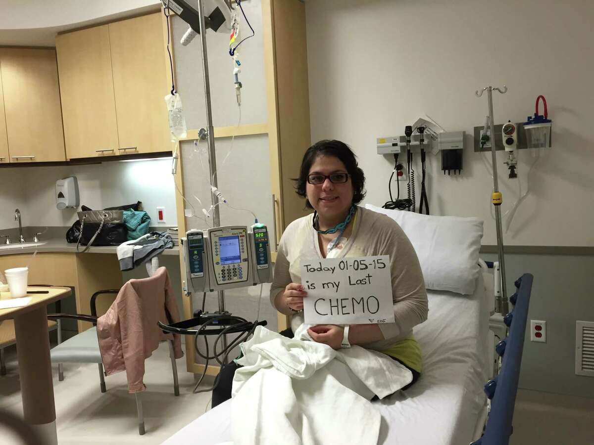 Cancer survivor Ediana Quijada goes through her final chemotherapy treatment.