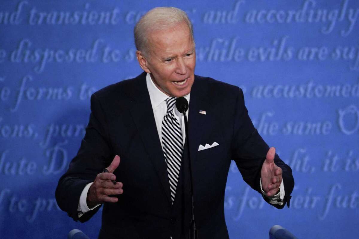 Joe Biden, 2020 Democratic presidential nominee, speaks during the first U.S. presidential debate hosted by Case Western Reserve University and the Cleveland Clinic in Cleveland, Ohio, U.S., on Tuesday, Sept. 29, 2020. Trump and Biden kick off their first debate with contentious topics like the Supreme Court and the coronavirus pandemic suddenly joined by yet another potentially explosive question -- whether the president ducked paying his taxes. Photographer: Matthew Hatcher/Bloomberg
