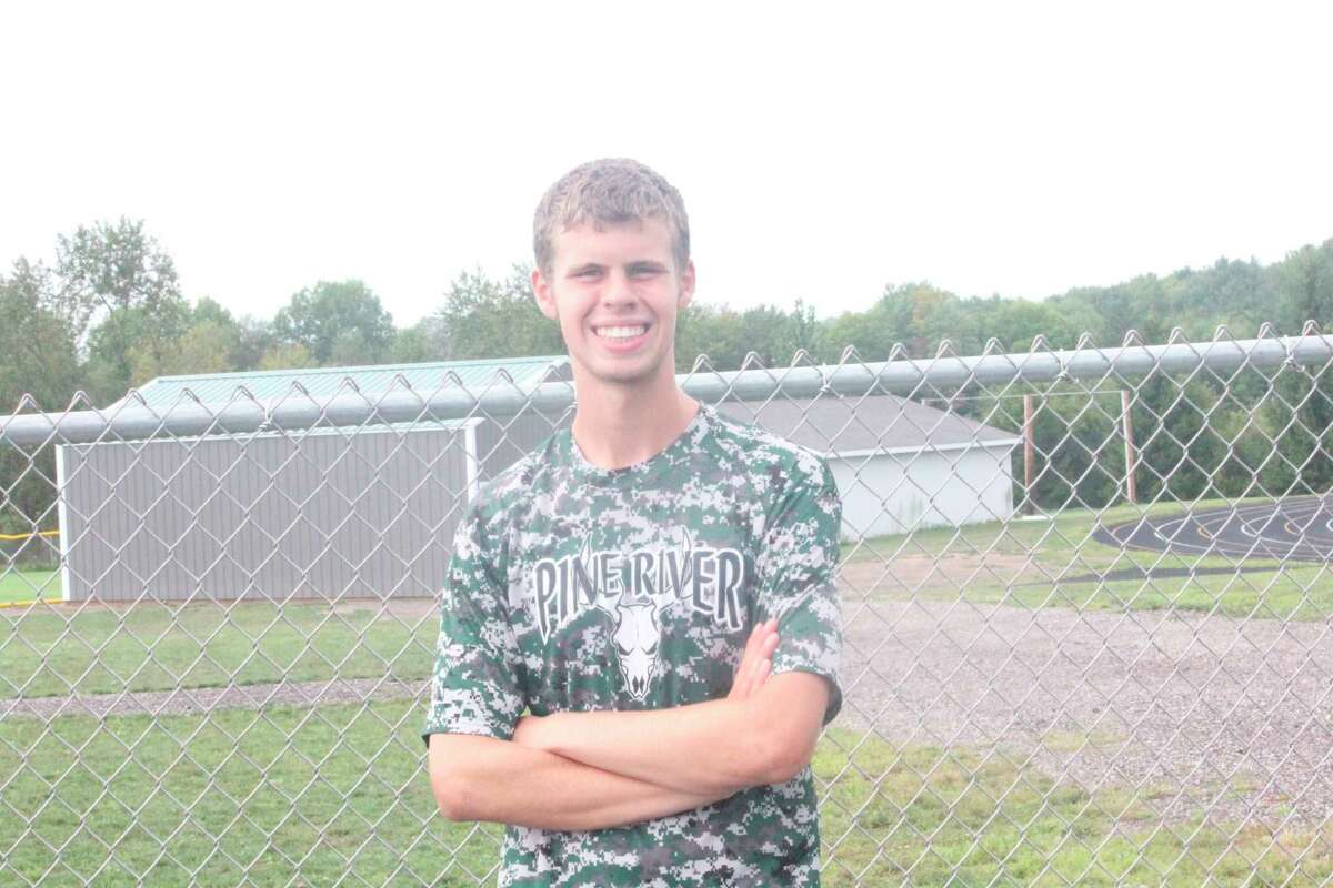 Pine River's Logan Churchill gets ready for his next cross country practice. (Herald Review photo)