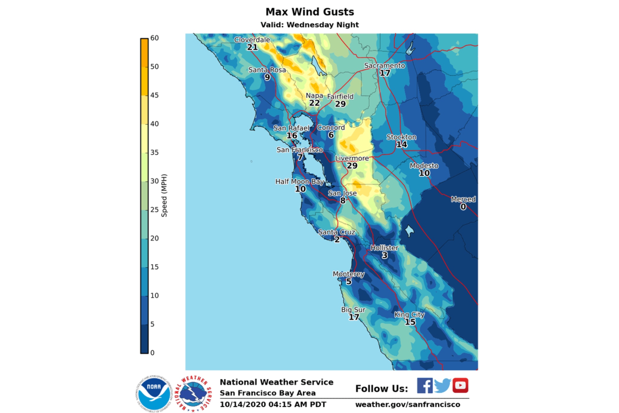 Wind Gust Forecast Map Fire Weather Forecast: Map Shows Where Strongest Winds Will Develop Tonight