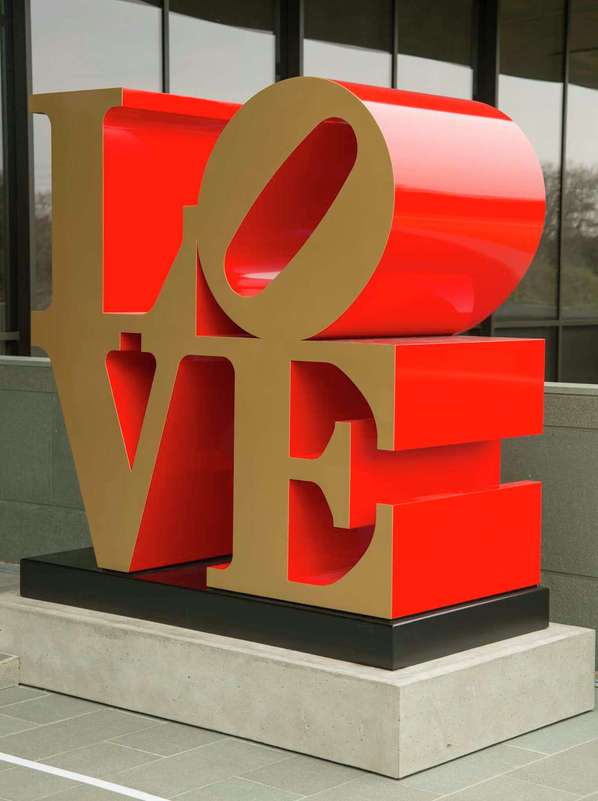 Robert Indiana’s painted aluminum “Love” is on display on the grounds of the McNay Art Museum. The museum is exploring the artist’s work in “Robert Indiana: A Legacy of Love.”