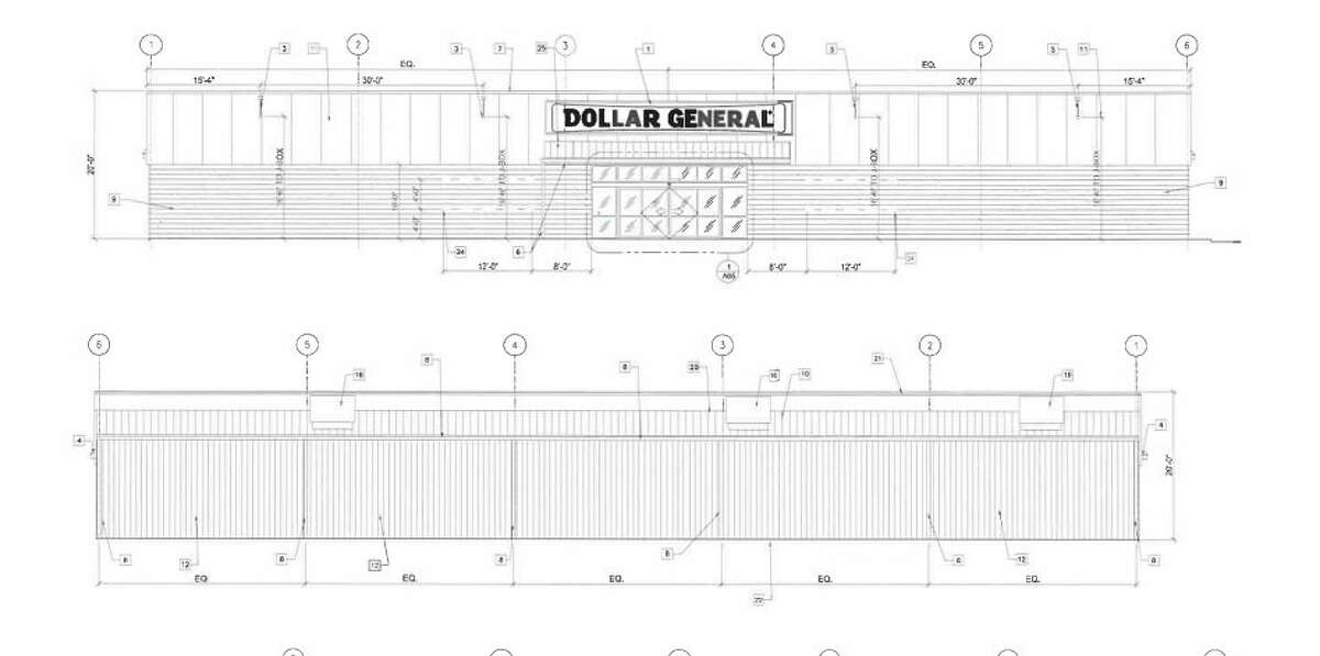 A design drawing shows what the proposed Dollar General on Sandow Road would look like. (Agenda photo/City of Midland)