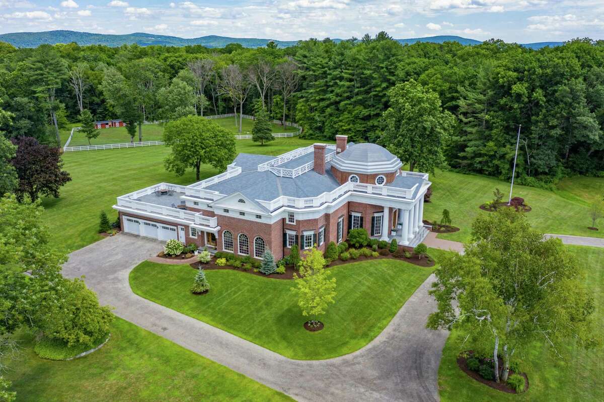 The replica of Jefferson’s Monticello can be seen at center along Hall Hill Road in Somers. Hillsdale College intends to make the building the crown jewel of an educational facility.