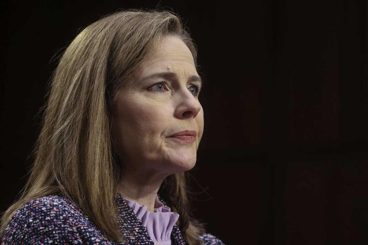 WASHINGTON, DC - OCTOBER 14: Supreme Court nominee Judge Amy Coney Barrett testifies before the Senate Judiciary Committee on the third day of her Supreme Court confirmation hearing on Capitol Hill on October 14, 2020 in Washington, DC. Barrett was nominated by President Donald Trump to fill the vacancy left by Justice Ruth Bader Ginsburg who passed away in September. (Photo by Jonathan Ernst-Pool/Getty Images)