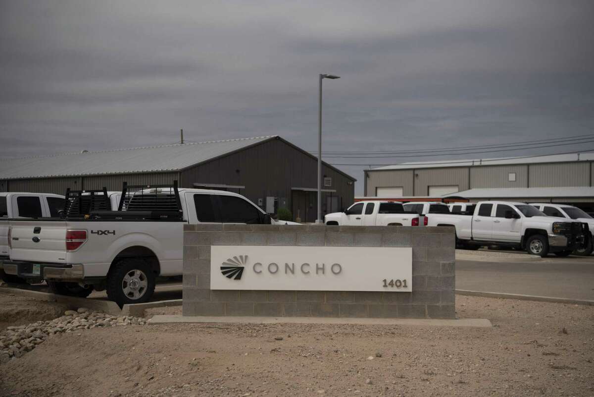 Signage is displayed outside of Concho Resources Inc. headquarters in Carlsbad, New Mexico, U.S., on Friday, Sept. 11, 2020. With the U.S. oil industry reeling from the collapse in demand this year, the New Mexico shale patch has emerged as the go-to spot for drillers desperate to squeeze as much crude from the ground without bleeding cash. There’s just one problem: Joe Biden wants to ban new fracking there. Photographer: Callaghan O'Hare/Bloomberg