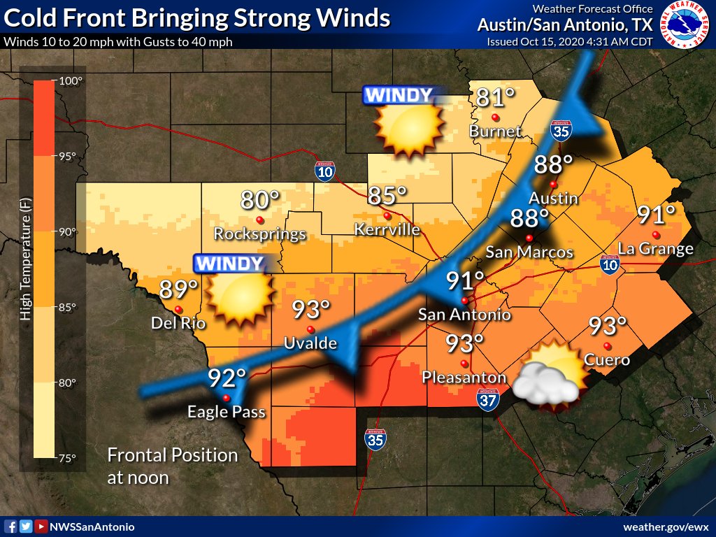Cold front arriving in San Antonio expected to drop temperatures 20 degrees
