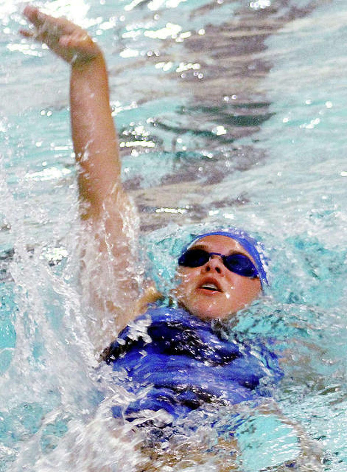 Freshman Grace Middleton is one of 12 swimmers from Alton High who will take part in a five-way meet Saturday in at the Chuck Fruit Aquatic Center in preparation for the IHSA Girls Sectional Meet, also in Edwardsville, set for Oct. 24