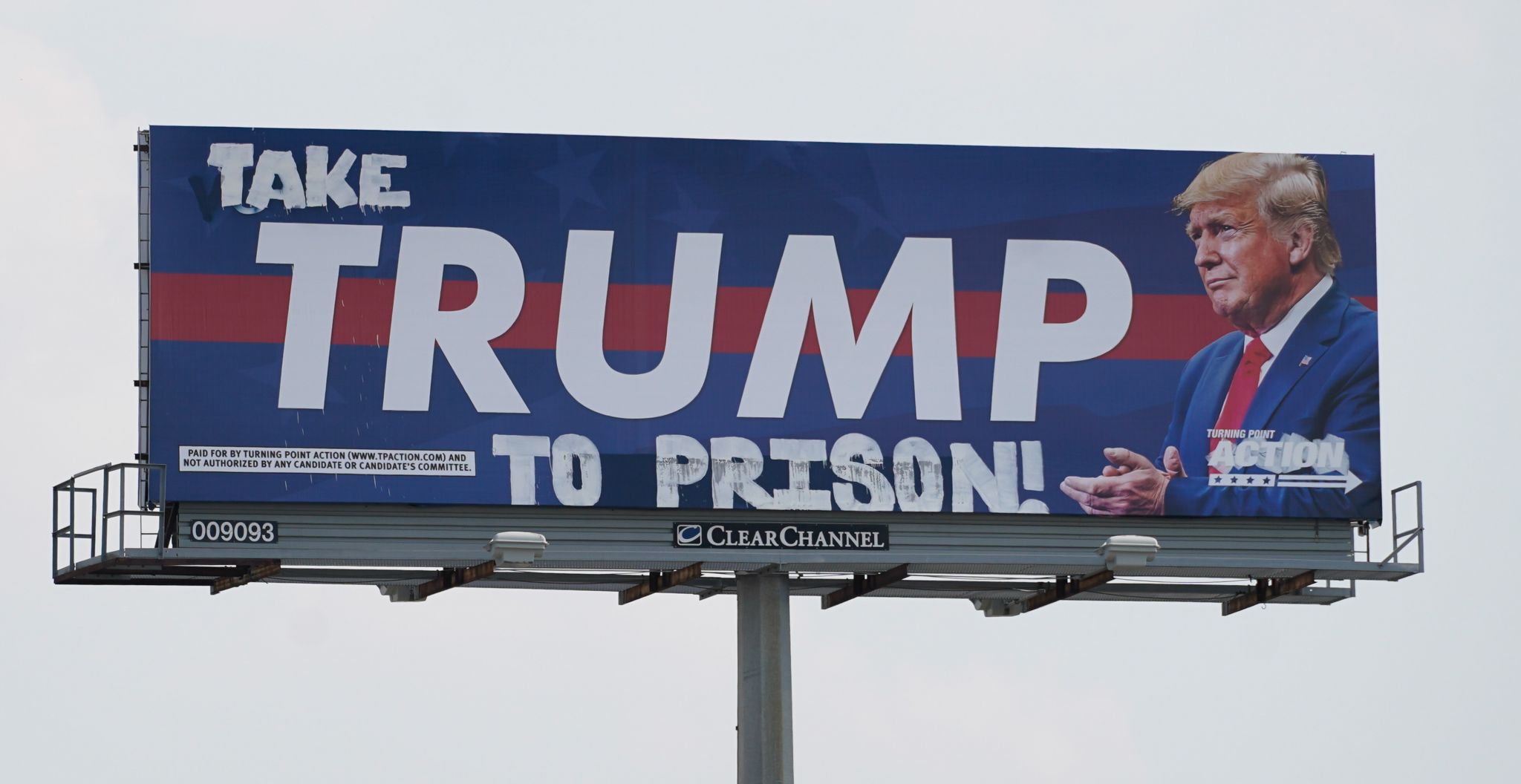 Trump billboard in Houston goes viral after being vandalized